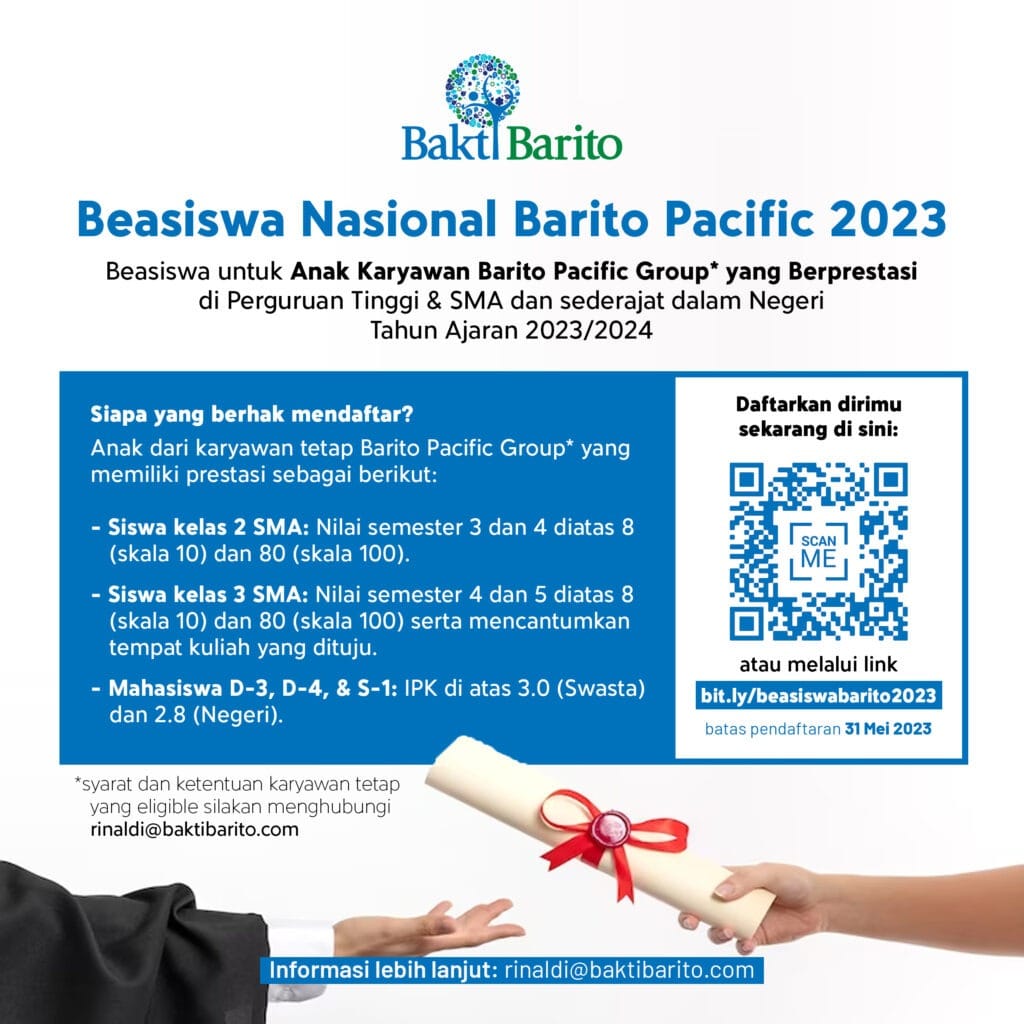 Beasiswa Nasional Yayasan Bakti Barito 2023 | Bakti Barito